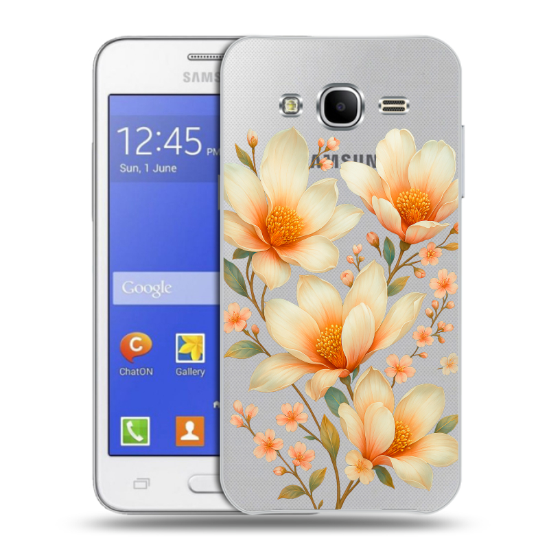 Пластиковый чехол на Samsung Galaxy J7 с принтом Цветы Пластиковый чехол на Samsung Galaxy J7 с принтом Цветы