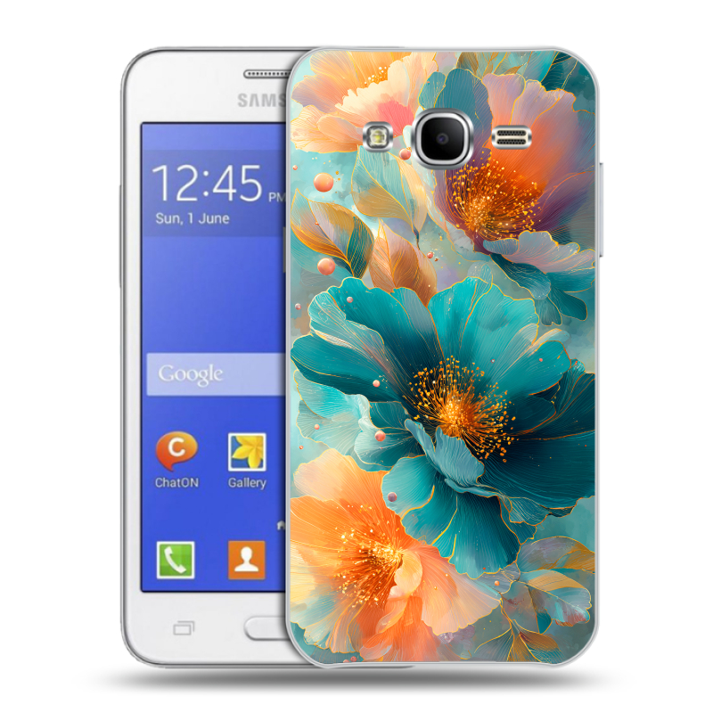 Пластиковый чехол на Samsung Galaxy J7 с принтом Цветы Пластиковый чехол на Samsung Galaxy J7 с принтом Цветы
