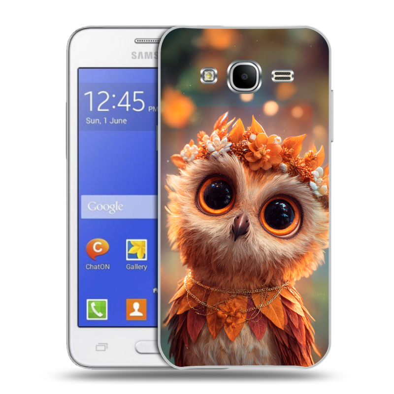 Пластиковый чехол на Samsung Galaxy J7 с принтом Милая сова Пластиковый чехол на Samsung Galaxy J7 с принтом Милая сова
