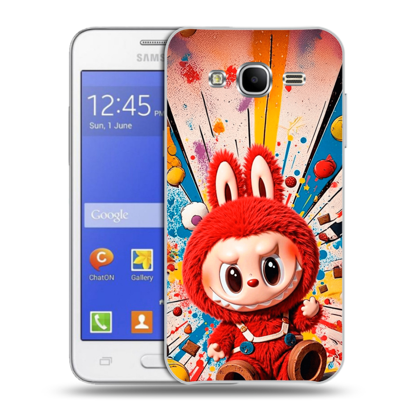Пластиковый чехол на Samsung Galaxy J7 с принтом Labubu Лабубу Пластиковый чехол на Samsung Galaxy J7 с принтом Labubu Лабубу