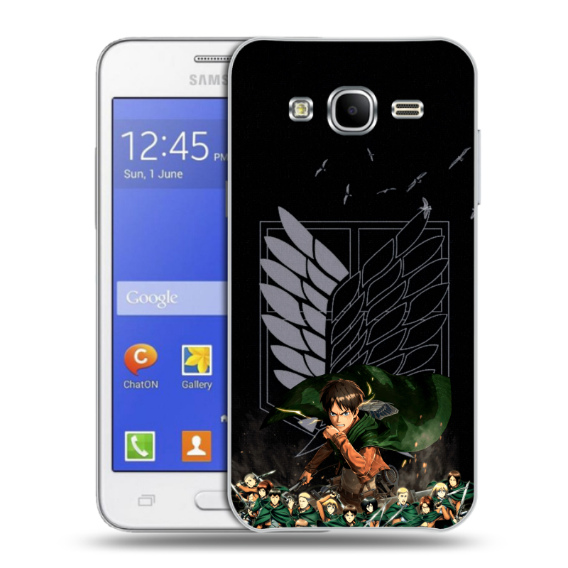 Пластиковый чехол на Samsung Galaxy J7 с принтом Атака титанов Пластиковый чехол на Samsung Galaxy J7 с принтом Атака титанов