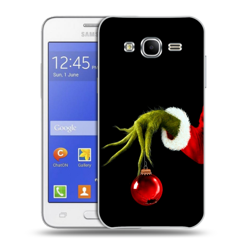 Пластиковый чехол на Samsung Galaxy J7 с принтом Новый год Гринч Пластиковый чехол на Samsung Galaxy J7 с принтом Новый год Гринч