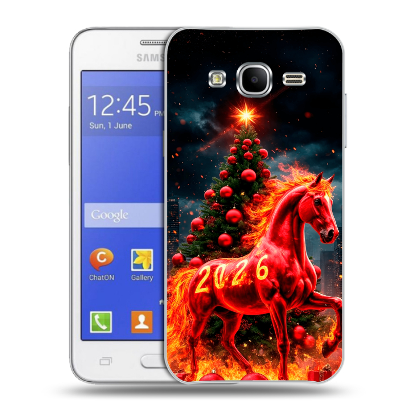 Пластиковый чехол на Samsung Galaxy J7 с принтом Новый год Пластиковый чехол на Samsung Galaxy J7 с принтом Новый год