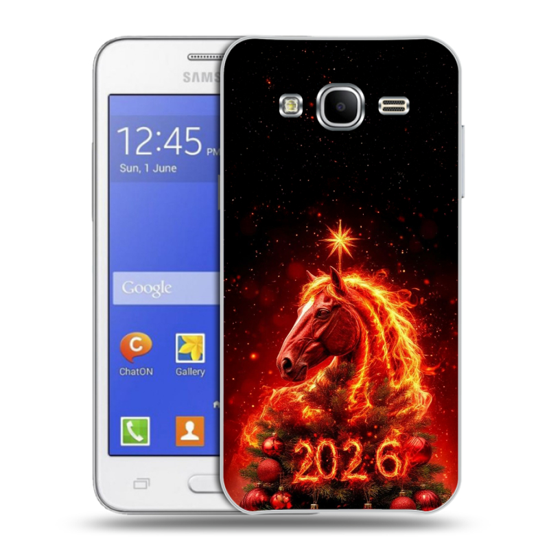Пластиковый чехол на Samsung Galaxy J7 с принтом Новый год Пластиковый чехол на Samsung Galaxy J7 с принтом Новый год