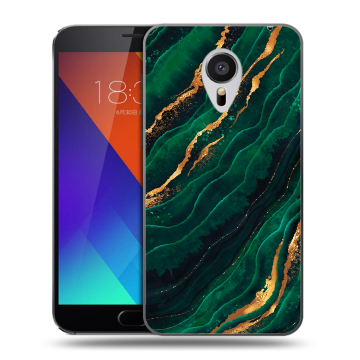 Пластиковый чехол на Meizu MX5 с принтом Мрамор зеленое золото