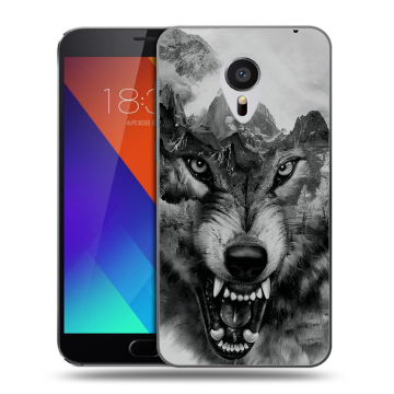 Пластиковый чехол на Meizu MX5 с принтом Волк