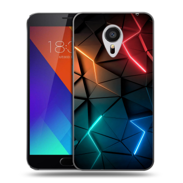 Пластиковый чехол на Meizu MX5 с принтом Абстракция неон