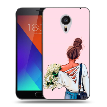 Пластиковый чехол на Meizu MX5 с принтом Девушка и букет