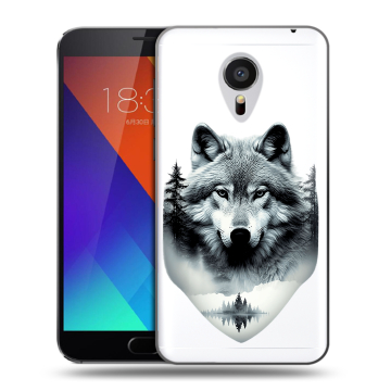 Пластиковый чехол на Meizu MX5 с принтом Волк в лесу