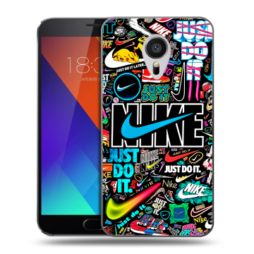 Пластиковый чехол на Meizu MX5 с принтом найк nike черный Пластиковый чехол на Meizu MX5 с принтом найк nike черный