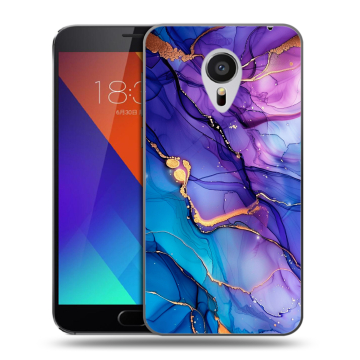 Пластиковый чехол на Meizu MX5 с принтом синий мрамор