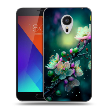 Пластиковый чехол на Meizu MX5 с принтом Цветы и мрамор