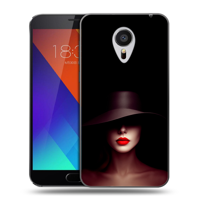 Пластиковый чехол на Meizu MX5 с принтом Девушка в шляпе Пластиковый чехол на Meizu MX5 с принтом Девушка в шляпе