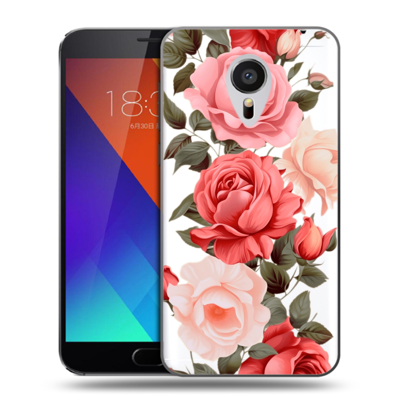 Пластиковый чехол на Meizu MX5 с принтом Розы Пластиковый чехол на Meizu MX5 с принтом Розы