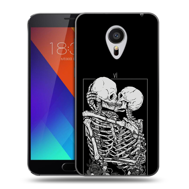 Пластиковый чехол на Meizu MX5 с принтом Поцелуй скелетов Пластиковый чехол на Meizu MX5 с принтом Поцелуй скелетов