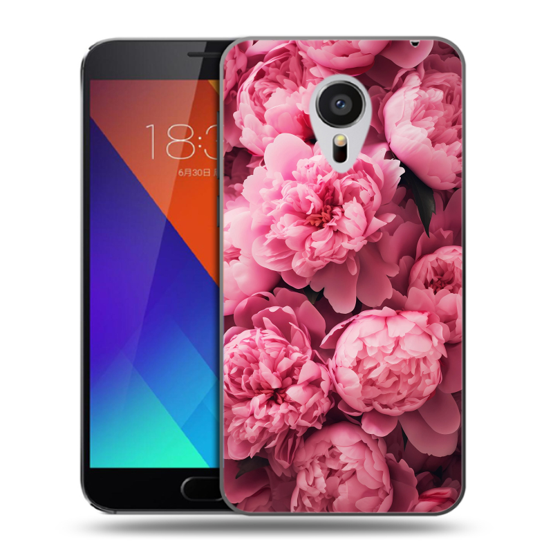 Пластиковый чехол на Meizu MX5 с принтом цветы пионы Пластиковый чехол на Meizu MX5 с принтом цветы пионы