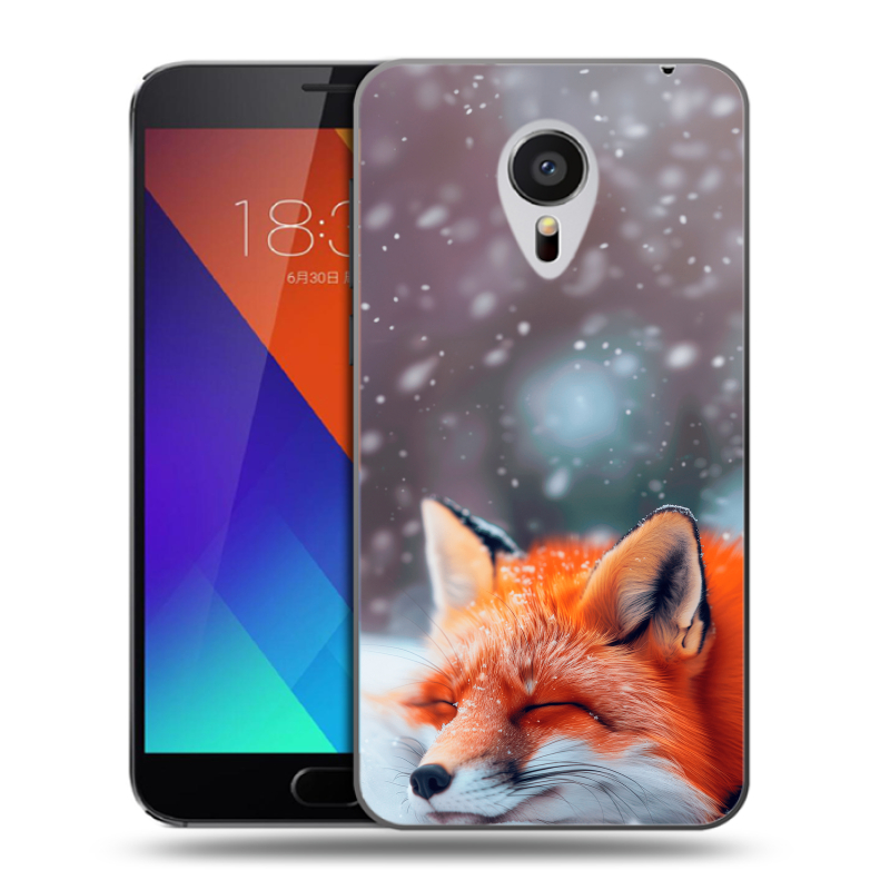 Пластиковый чехол на Meizu MX5 с принтом лиса Пластиковый чехол на Meizu MX5 с принтом лиса