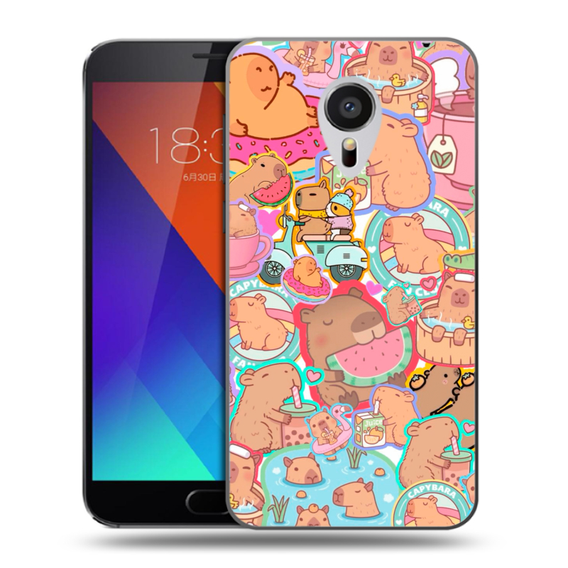 Пластиковый чехол на Meizu MX5 с принтом капибары Пластиковый чехол на Meizu MX5 с принтом капибары