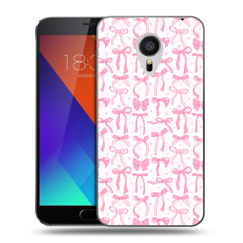 Пластиковый чехол на Meizu MX5 с принтом Розовые бантики Пластиковый чехол на Meizu MX5 с принтом Розовые бантики