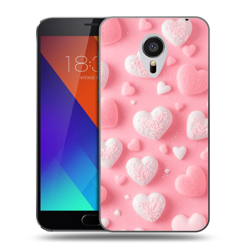 Пластиковый чехол на Meizu MX5 с принтом Сердечки Пластиковый чехол на Meizu MX5 с принтом Сердечки
