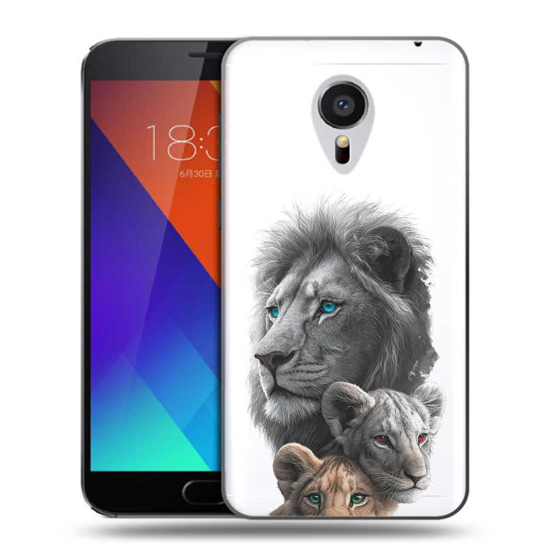 Пластиковый чехол на Meizu MX5 с принтом Львы Пластиковый чехол на Meizu MX5 с принтом Львы