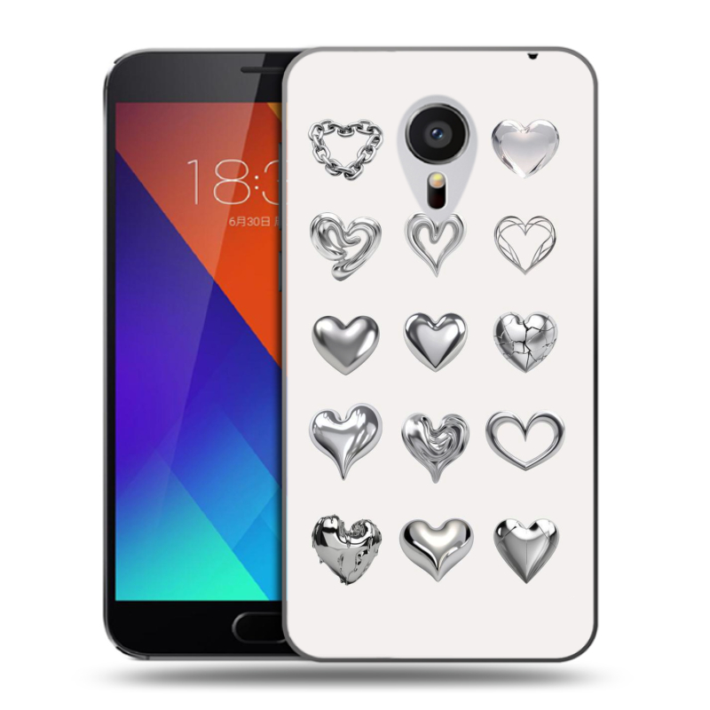Пластиковый чехол на Meizu MX5 с принтом Y2K сердечки Пластиковый чехол на Meizu MX5 с принтом Y2K сердечки