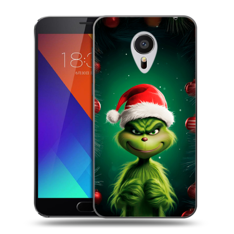 Пластиковый чехол на Meizu MX5 с принтом Гринч Новый год Рождество Пластиковый чехол на Meizu MX5 с принтом Гринч Новый год Рождество