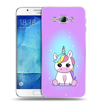 Пластиковый чехол на Samsung Galaxy A8 с принтом Единорог