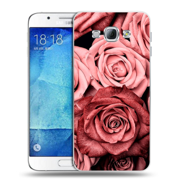 Пластиковый чехол на Samsung Galaxy A8 с принтом Цветы розы