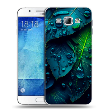 Пластиковый чехол на Samsung Galaxy A8 с принтом Листья