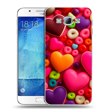 Пластиковый чехол на Samsung Galaxy A8 с принтом Сердечки Пластиковый чехол на Samsung Galaxy A8 с принтом Сердечки
