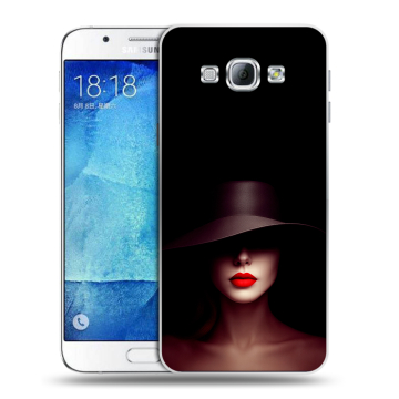 Пластиковый чехол на Samsung Galaxy A8 с принтом Девушка в шляпе Пластиковый чехол на Samsung Galaxy A8 с принтом Девушка в шляпе