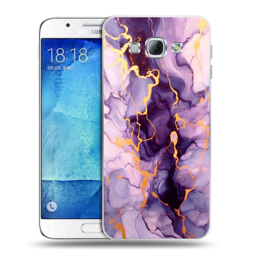 Пластиковый чехол на Samsung Galaxy A8 с принтом Мрамор