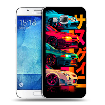 Пластиковый чехол на Samsung Galaxy A8 с принтом Гоночные машины Пластиковый чехол на Samsung Galaxy A8 с принтом Гоночные машины