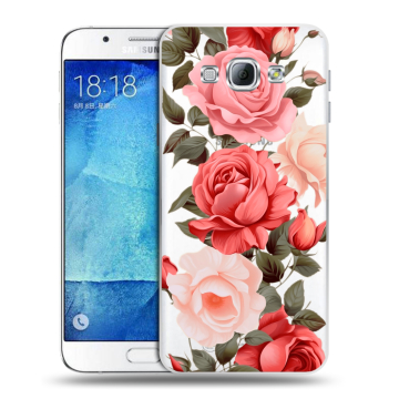 Пластиковый чехол на Samsung Galaxy A8 с принтом Розы Пластиковый чехол на Samsung Galaxy A8 с принтом Розы