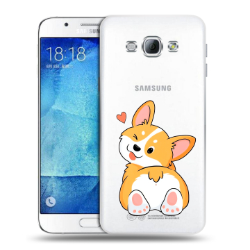 Пластиковый чехол на Samsung Galaxy A8 с принтом Корги Пластиковый чехол на Samsung Galaxy A8 с принтом Корги