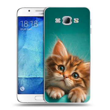 Пластиковый чехол на Samsung Galaxy A8 с принтом котенок