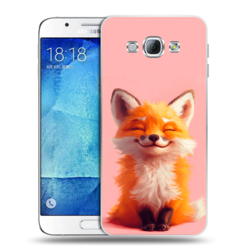 Пластиковый чехол на Samsung Galaxy A8 с принтом милая лиса