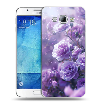 Пластиковый чехол на Samsung Galaxy A8 с принтом Розы цветы