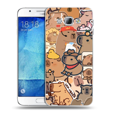 Пластиковый чехол на Samsung Galaxy A8 с принтом капибара Пластиковый чехол на Samsung Galaxy A8 с принтом капибара