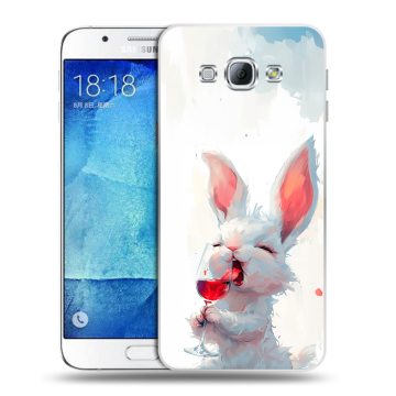 Пластиковый чехол на Samsung Galaxy A8 с принтом кролик зайчик Пластиковый чехол на Samsung Galaxy A8 с принтом кролик зайчик