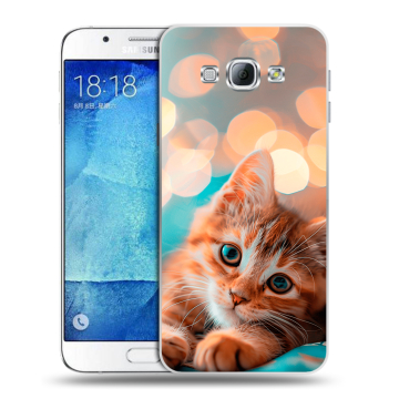 Пластиковый чехол на Samsung Galaxy A8 с принтом котик Пластиковый чехол на Samsung Galaxy A8 с принтом котик