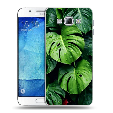 Пластиковый чехол на Samsung Galaxy A8 с принтом Листья Пластиковый чехол на Samsung Galaxy A8 с принтом Листья