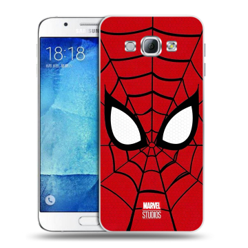 Пластиковый чехол на Samsung Galaxy A8 с принтом человек паук spiderman