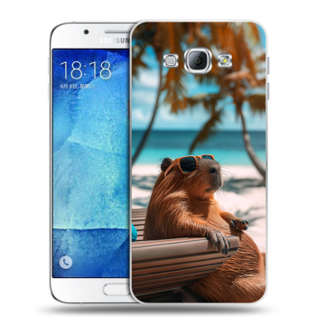 Пластиковый чехол на Samsung Galaxy A8 с принтом Капибара