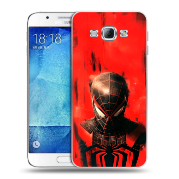 Пластиковый чехол на Samsung Galaxy A8 с принтом человек паук spiderman