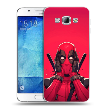 Пластиковый чехол на Samsung Galaxy A8 с принтом Дедпул Deadpool Пластиковый чехол на Samsung Galaxy A8 с принтом Дедпул Deadpool