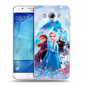 Пластиковый чехол на Samsung Galaxy A8 с принтом Холодное сердце Frozen