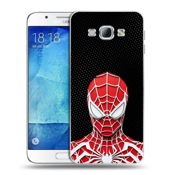 Пластиковый чехол на Samsung Galaxy A8 с принтом человек паук spiderman Пластиковый чехол на Samsung Galaxy A8 с принтом человек паук spiderman