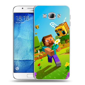 Пластиковый чехол на Samsung Galaxy A8 с принтом Майнкрафт Minecraft
